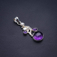 StarGems  Natural Amethyst And River Pearl Carp Handmade 925 Sterling Silver Pendant 2" D1703