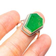 StarGems  Natural Chrysoprase Handmade Unique 925 Sterling Silver Ring 7.75 Y3927