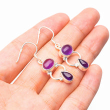 StarGems  Natural Amethyst Handmade 925 Sterling Silver Earrings 1.5" D7130