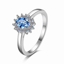 StarGems® Royalblue Pigeon Egg Four Prong 0.5ct Moissanite 925 Silver Platinum Plated Ring RX041