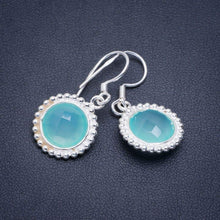 StarGems  Natural Chalcedony Handmade Unique 925 Sterling Silver Earrings 1.25" A2363