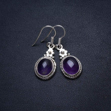 StarGems  Natural Amethyst Handmade Boho 925 Sterling Silver Earrings 1 1/4" T3486