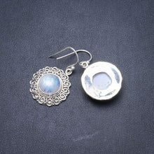 StarGems  Natural Rainbow Moonstone Handmade Unique 925 Sterling Silver Earrings 1 1/4" Y2197