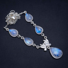 StarGems  Natural Rainbow Moonstone Handmade Unique Handmade Necklace 17.5" A3230