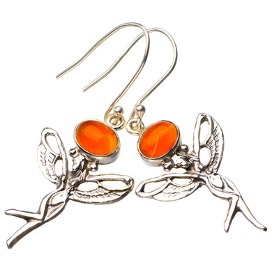 StarGems® Natural Carnelian Fariy Handmade 925 Sterling Silver Earrings 2