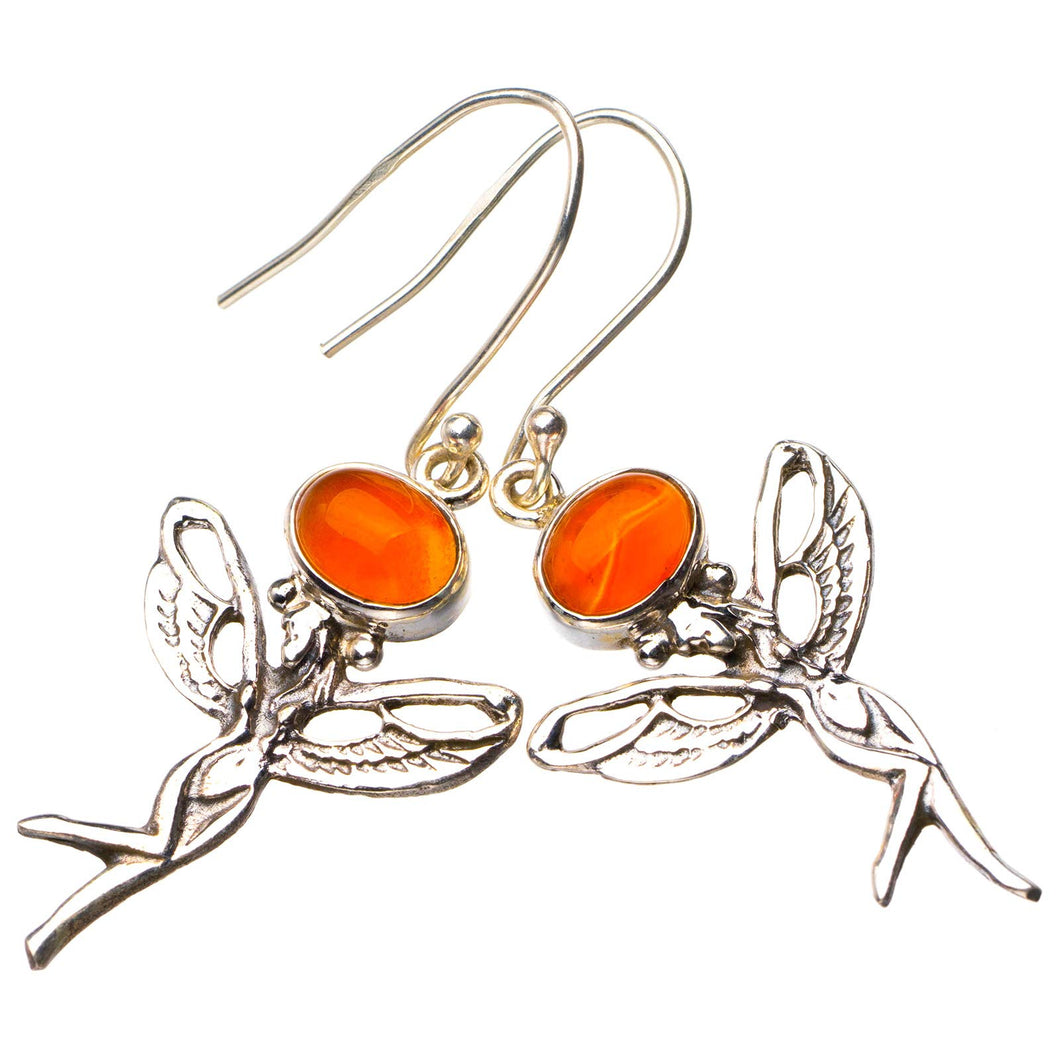 StarGems® Natural Carnelian Fariy Handmade 925 Sterling Silver Earrings 2