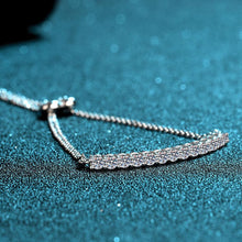 StarGems  Minimalism 1.3cttw Moissanite 925 Sterling Silver Platinum Plated Adjustable Bracelet For Women 16+5cm  BX032