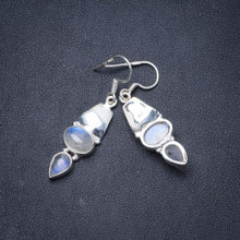 StarGems  Natural Rainbow Moonstone Handmade Unique 925 Sterling Silver Earrings 1.75" Y1699