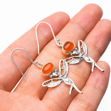 StarGems® Natural Carnelian Fariy Handmade 925 Sterling Silver Earrings 2" D7063