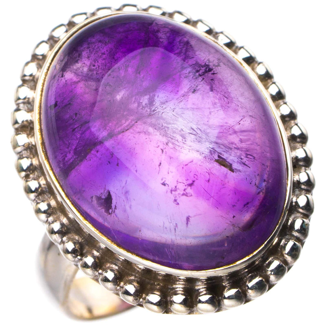 StarGems  Natural Amethyst Handmade 925 Sterling Silver Ring 6 D8090