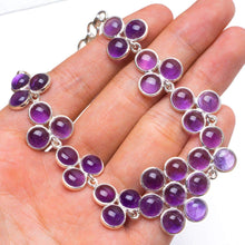 StarGems® Natural Amethyst Handmade Unique 925 Sterling Silver Bracelet 7.75-8.5" A2958