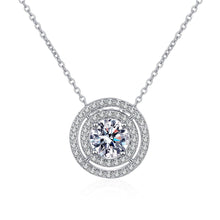 StarGems® Double Layer Four Prong 1ct Moissanite 925 Silver Platinum Plated Necklace 40+5cm NX114
