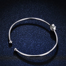 StarGems 0.5ct Moissanite 925 Silver Platinum Plated Zirconia Surrounded Adjustable Band Bracelet B4716