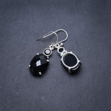 StarGems  Natural Black Onyx Handmade Unique 925 Sterling Silver Earrings 1.5" Y3627