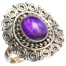 StarGems  Natural Amethyst Handmade Unique 925 Sterling Silver Ring 8 Y4983