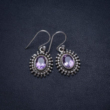 StarGems® Natural Amethyst Handmade Unique 925 Sterling Silver Earrings 1" T3183