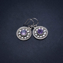 StarGems® Natural Amethyst Handmade Unique 925 Sterling Silver Earrings 1" T4063