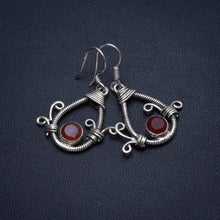 StarGems® Natural Carnelian Handmade Vintage 925 Sterling Silver Earrings 1 1/2" T4000