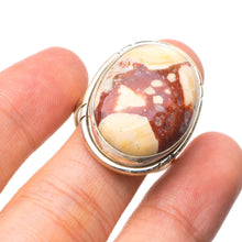 StarGems  Natural Brecciated Mookaite Handmade Mexican 925 Sterling Silver Ring, US Size 7.75 T7361