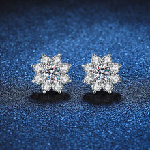 StarGems® 0.5ct Moissanite 925 Silver Platinum Plated Sunflower Stud B4670