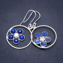 StarGems  Natural Lapis Lazuli Handmade Unique 925 Sterling Silver Earrings 1.75" A2554