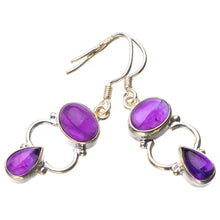 StarGems  Natural Amethyst Handmade 925 Sterling Silver Earrings 1.5" D7130