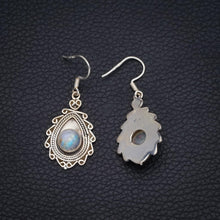 StarGems  Natural Rainbow Moonstone Handmade Boho 925 Sterling Silver Earrings 1 3/4" S1734