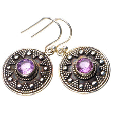 StarGems  Natural Amethyst Handmade 925 Sterling Silver Earrings 1.25" D6816