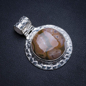 StarGems  Natural Ocean Jasper Handmade 925 Sterling Silver Pendant 1 1/2" T1352