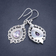 StarGems  Natural Amethyst Handmade Unique 925 Sterling Silver Earrings 1.75" A2354