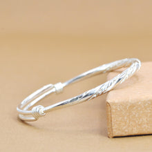 StarGems  Adjustable Twisted Antique Finish Handmade 999 Sterling Silver Bangle Bracelet For Women Cb0140