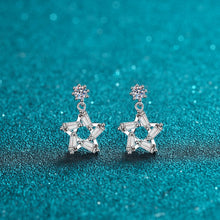 StarGems® Stars 0.1cttw Moissanite 925 Silver Platinum Plated Stud Earrings EX016