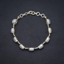 StarGems  Natural Rainbow Moonstone Handmade Unique 925 Sterling Silver Bracelet 6 3/4-7 1/2" S1958