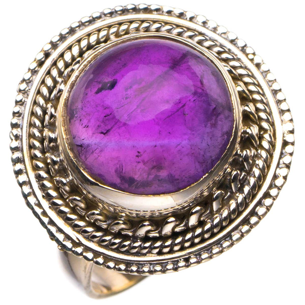 StarGems® Natural Amethyst Handmade 925 Sterling Silver Ring 6.5 D4775