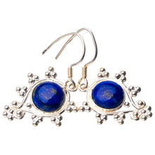 StarGems  Natural Lapis Lazuli Handmade 925 Sterling Silver Earrings 1.75" D6797