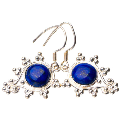 StarGems  Natural Lapis Lazuli Handmade 925 Sterling Silver Earrings 1.75