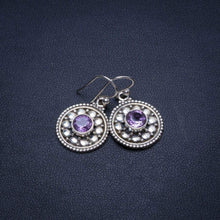 StarGems® Natural Amethyst Handmade Boho 925 Sterling Silver Earrings 1" T4474