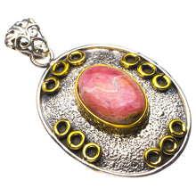 StarGems® Natural Two Tones Rhodochrosite Handmade 925 Sterling Silver Pendant 1.5" D5922