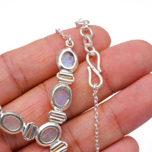 StarGems® Natural Rainbow Moonstone Handmade Boho 925 Sterling Silver Y-Shaped Necklace 18.75" S3423