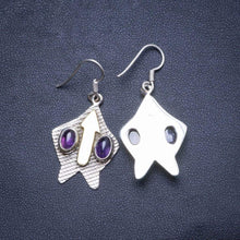 StarGems  Natural Amethyst Handmade Unique Arrow Shape 925 Sterling Silver Earrings 1.75" X4323