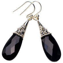 StarGems  Natural Black Onyx Handmade 925 Sterling Silver Earrings 2" D6974