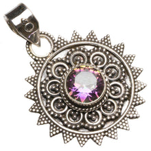 StarGems® Natural Mystical Topaz Handmade Vintage 925 Sterling Silver Pendant 1 1/4" T0185