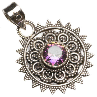 StarGems® Natural Mystical Topaz Handmade Vintage 925 Sterling Silver Pendant 1 1/4