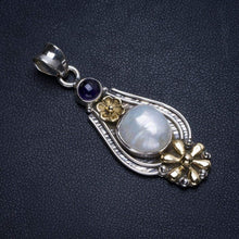 StarGems  Natural Two Tones River Pearl and Amethyst Handmade Mexican Flower Shape 925 Sterling Silver Pendant 2" T1106