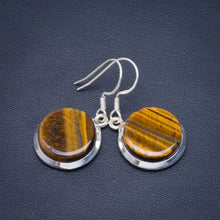 Natural Tiger Eye Handmade Unique 925 Sterling Silver Earrings 1.5" B2585