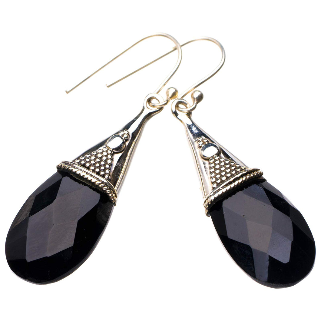 StarGems  Natural Black Onyx Handmade 925 Sterling Silver Earrings 2