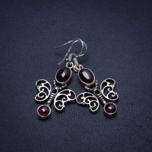 StarGems® Natural Amethyst Handmade 925 Sterling Silver Earrings 1 1/2" T4847