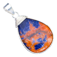 StarGems® Natural Navy Sodalite Punk Style Vintage 925 Sterling Silver Pendant 2" S1057