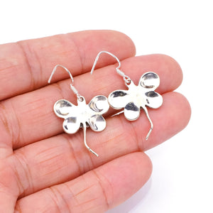 StarGems  Natural River Pearl Butterfly Handmade Unique Butterfly Shape 925 Sterling Silver Earrings 1 1/2" S1748