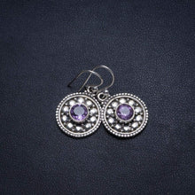 StarGems  Natural Amethyst Handmade Vintage 925 Sterling Silver Earrings 1" T3770